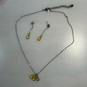 SWATCH Stainless Steel Chain Necklace and Earrings Set